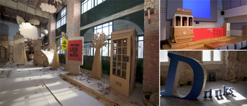 Artikelbild für: Event & Messe Design Ideen: modulares Regal und Wandgestaltung aus Kartonröhren