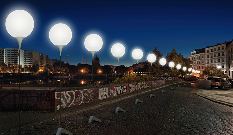 Artikelbild für: Lichtgrenze: Lichtinstallation zum 25. Jahrestag des Mauerfalls