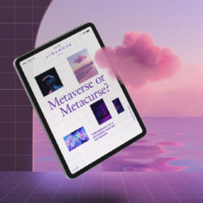 Tablet mit Cover des Whitepapers "Metaverse or Metacurse"