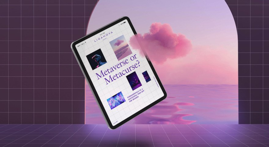 Tablet mit Cover des Whitepapers "Metaverse or Metacurse"