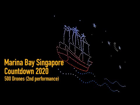 Marina Bay Countdown 2020 - 500 Drones 2nd Performance